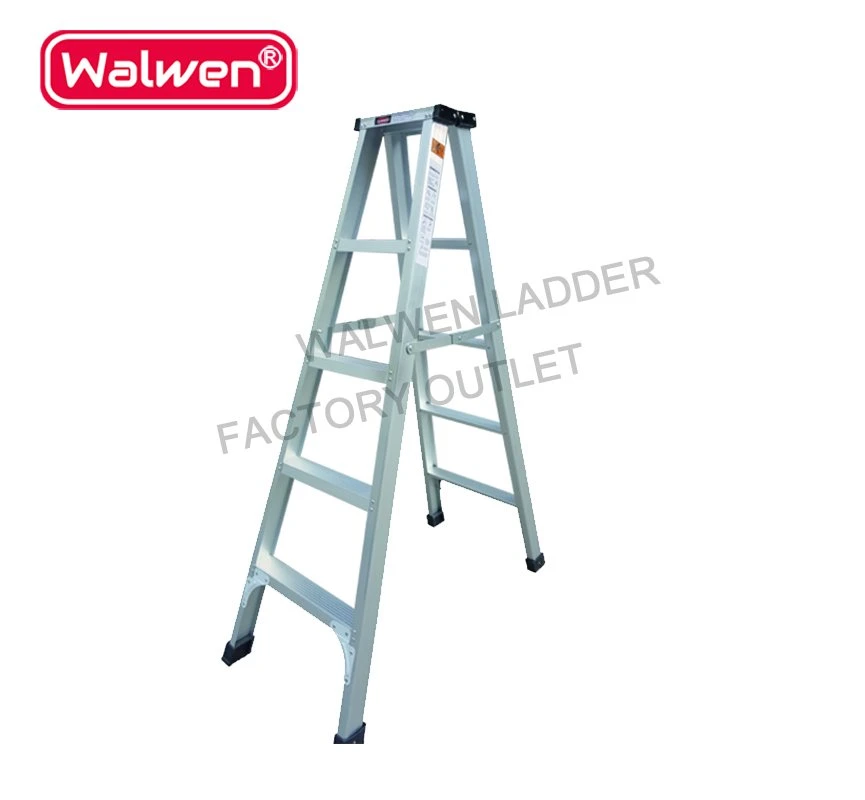 Cheap Price Movable Plastic Step Double-Sided Folding a Type Aluminum Ladder