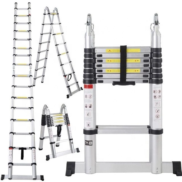 Lidl Aluminium Telescopic Ladder Folding Retractable Stairs Ladder En131